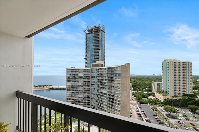 balcony with a water view