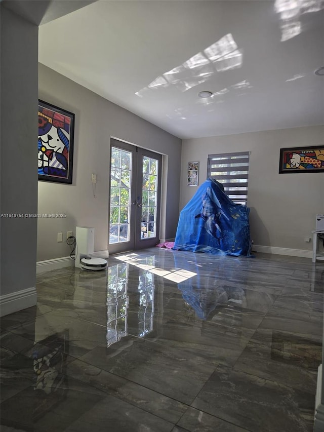 interior space featuring french doors