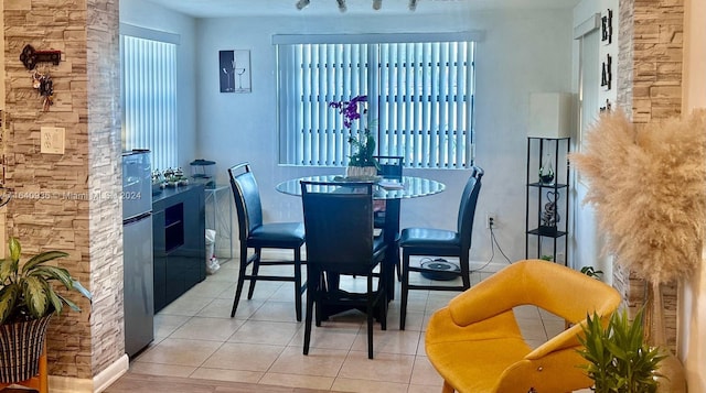 view of tiled dining area