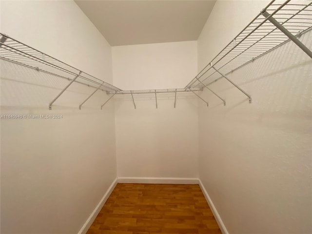 walk in closet featuring hardwood / wood-style floors