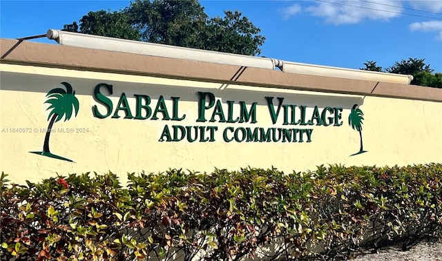 view of community sign