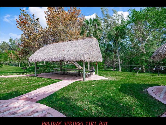 view of yard featuring a gazebo