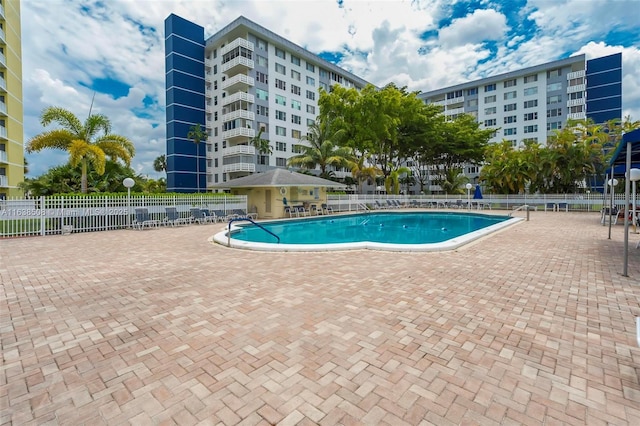 view of pool with a patio area