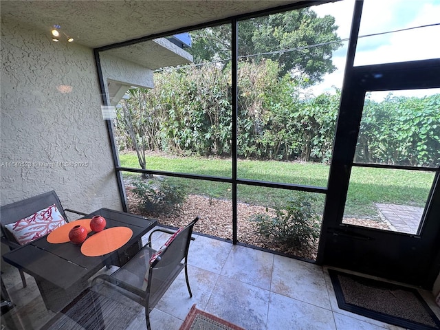 view of unfurnished sunroom