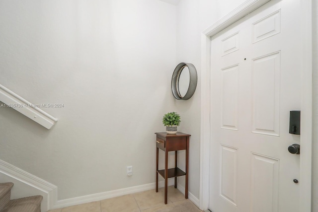 view of tiled entryway