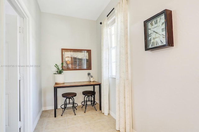 office area featuring light tile patterned floors