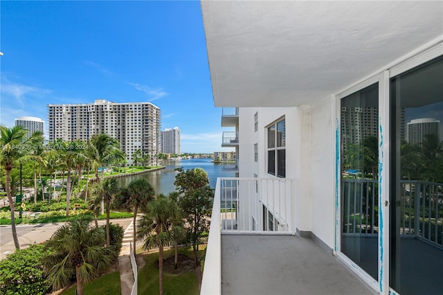 balcony with a water view