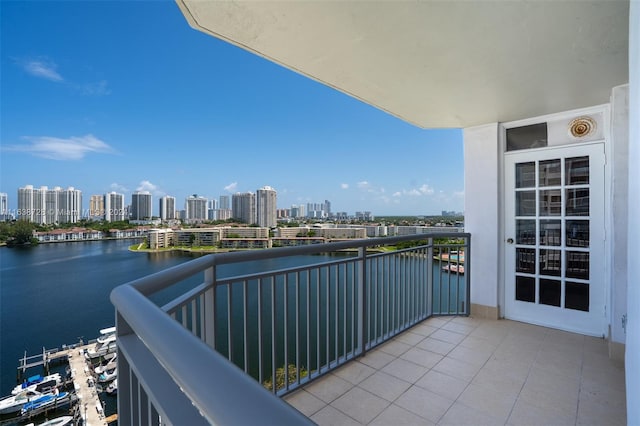 balcony with a water view