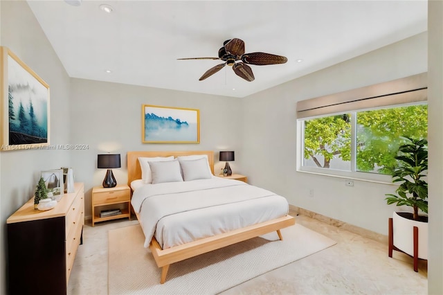 200 Harbor Dr, Key Biscayne, FL 33149 - bedroom with recessed lighting and a ceiling fan