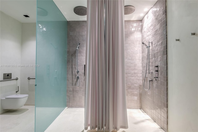 bathroom featuring tile patterned floors and a shower with shower curtain