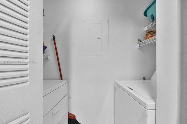 laundry area featuring separate washer and dryer and electric panel