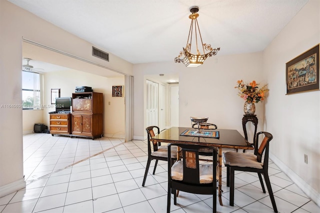 view of tiled dining area