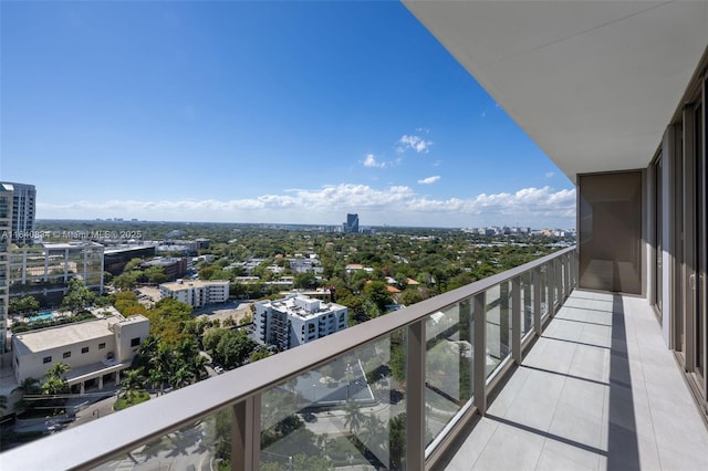 balcony featuring a view of city