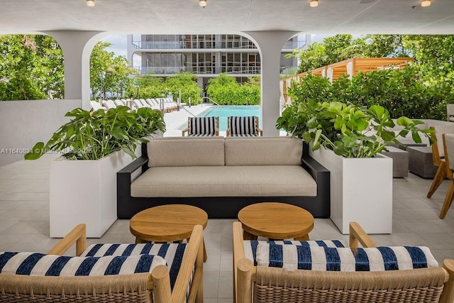 view of patio featuring an outdoor hangout area