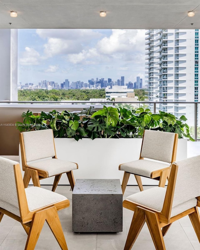 balcony featuring a view of city