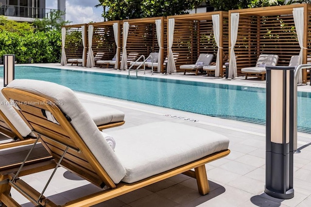 pool with a patio