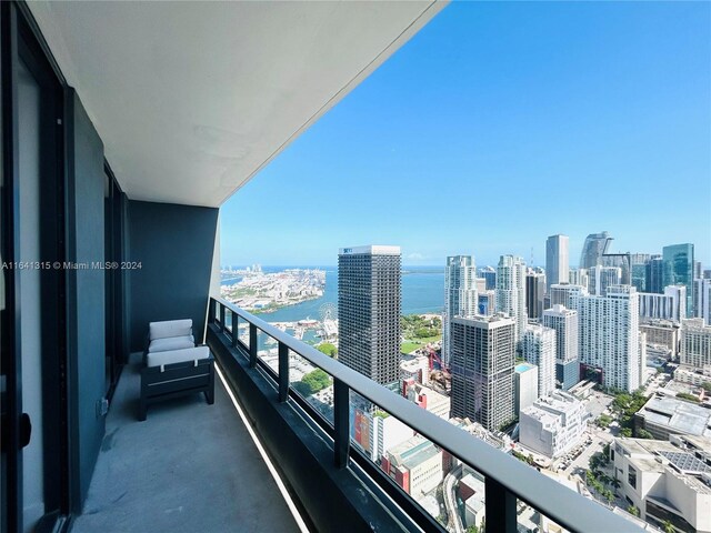 balcony with a water view