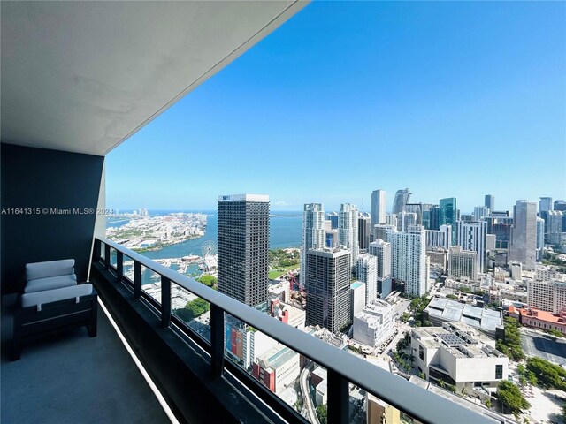 balcony with a water view