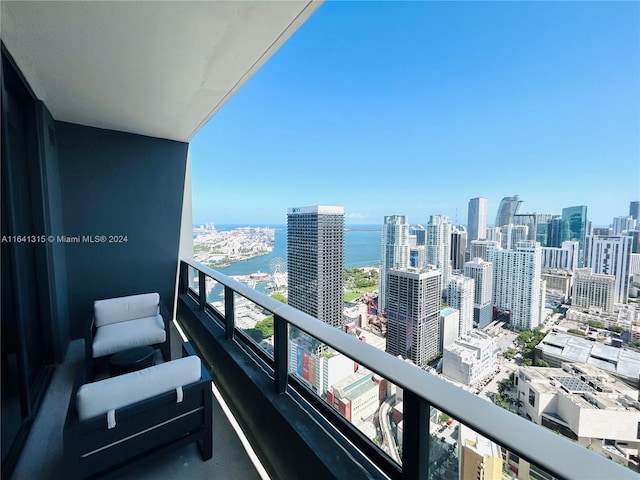 balcony with a water view