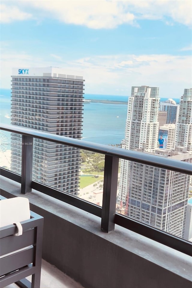 balcony with a water view