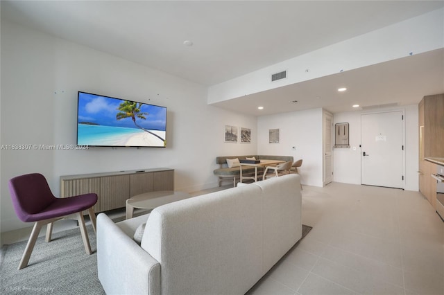 view of tiled living room