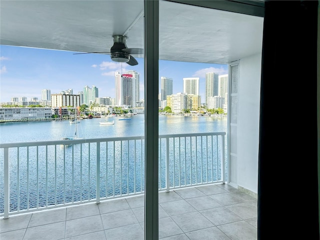 balcony with a water view