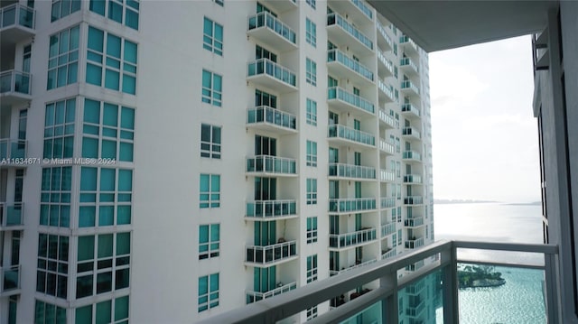 view of property with a water view