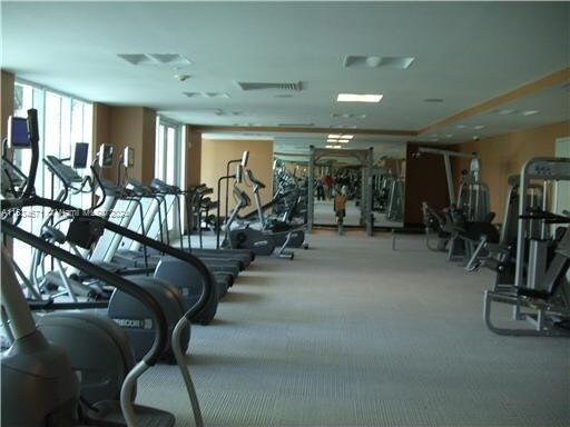 gym with carpet