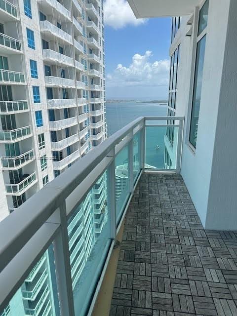 balcony with a water view