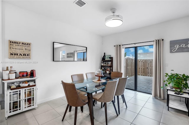 view of tiled dining room