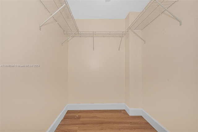 walk in closet featuring hardwood / wood-style floors