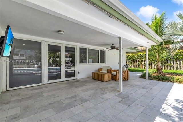 view of patio / terrace with ceiling fan