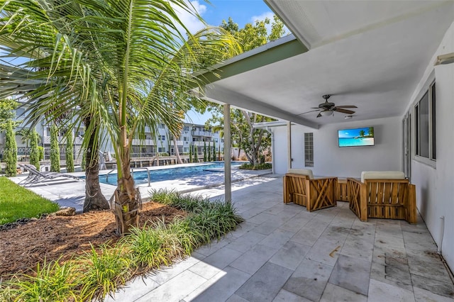 view of patio / terrace with ceiling fan