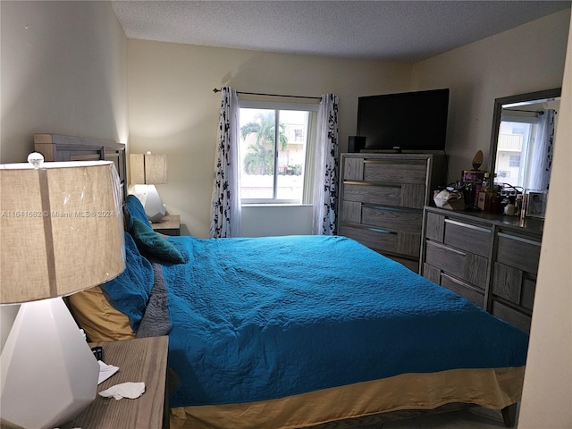 bedroom with a textured ceiling