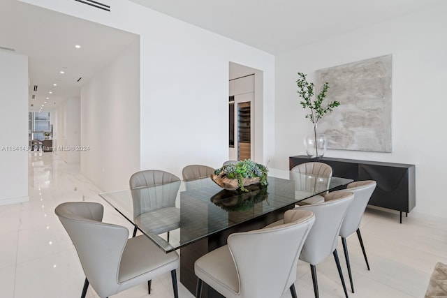 view of tiled dining room