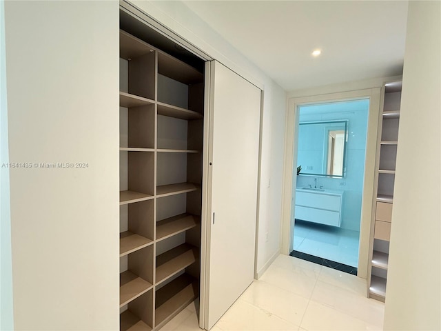 closet featuring sink