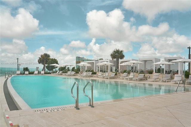 view of pool with a patio