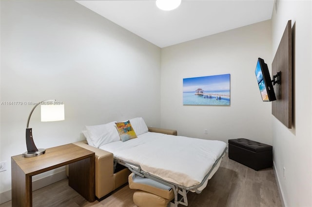 bedroom featuring light hardwood / wood-style floors