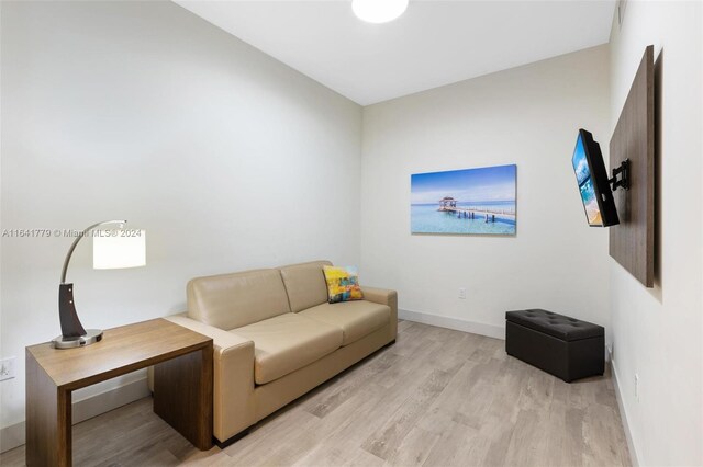 living room featuring light wood-type flooring