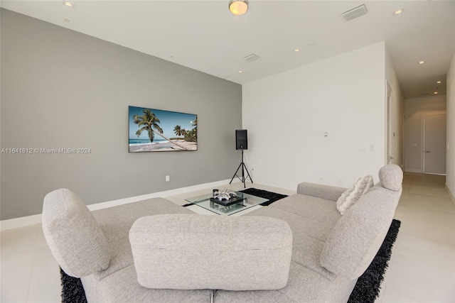 view of tiled living room