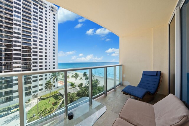 balcony with a water view