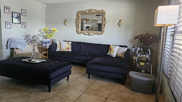 view of tiled living room