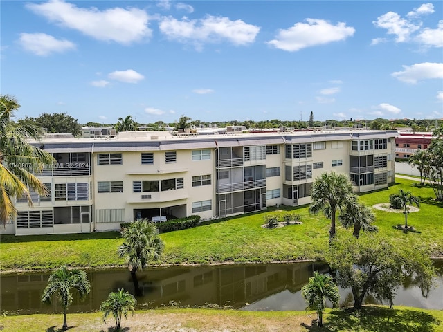 view of property with a water view