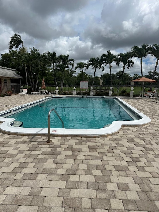 view of pool with a patio area