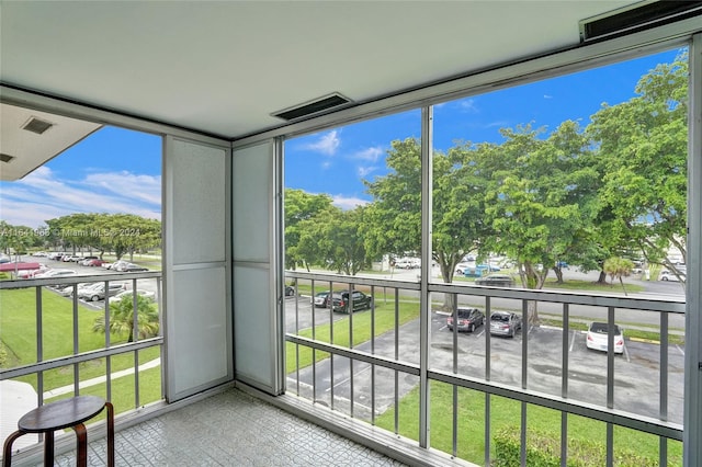 view of unfurnished sunroom