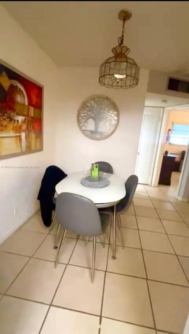 view of tiled dining area