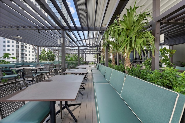 wooden deck with a pergola