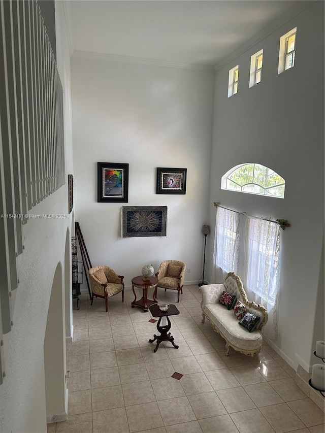 6049 SW 165th Ave, Miami, FL 33193 - living area with crown molding and light tile patterned floors