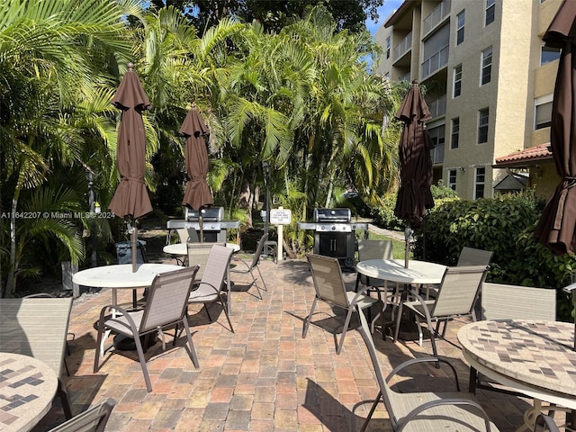 view of patio with a balcony