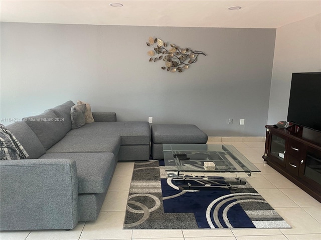 20042 W Lake Dr, Hialeah, FL 33015 - living room featuring light tile patterned floors and recessed lighting